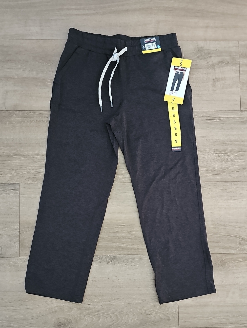 Kirkland Signature Dreamknit Heathered Black Straight Leg Sweatpants Small
